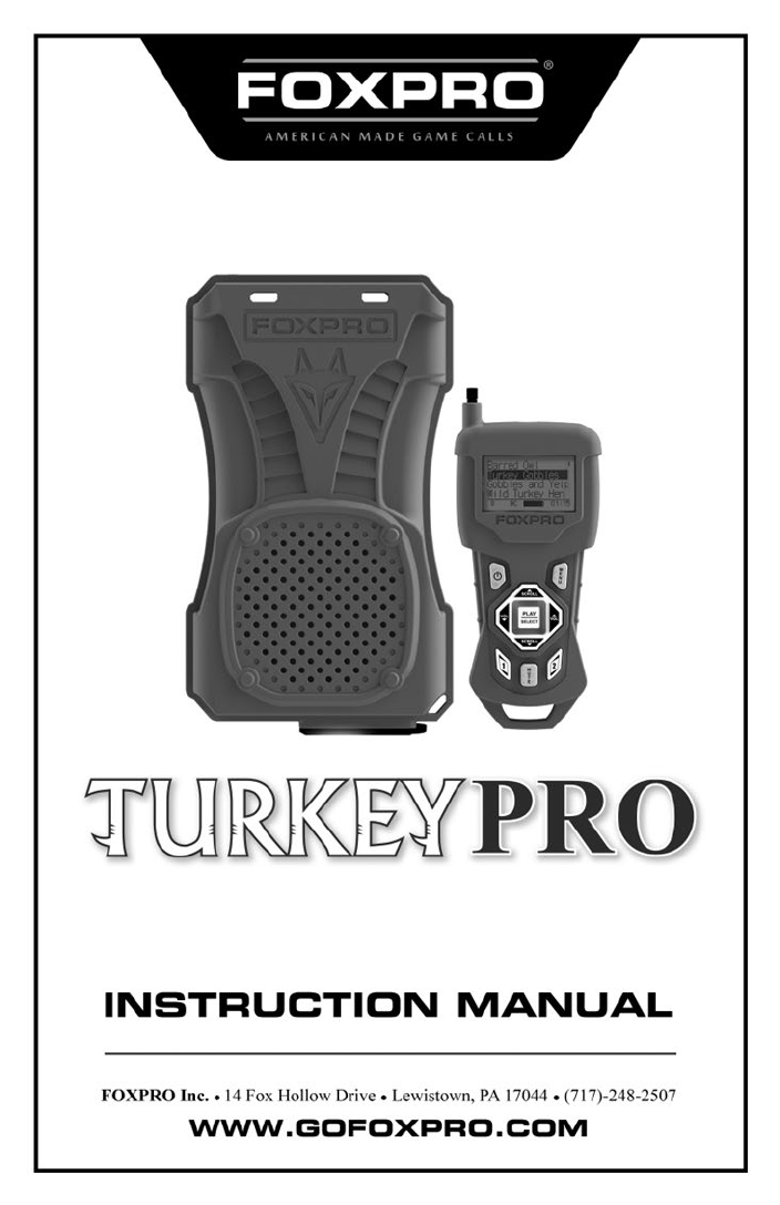Foxpro TURKEY PRO Instruction Manual – LPA Code – User Manuals ...